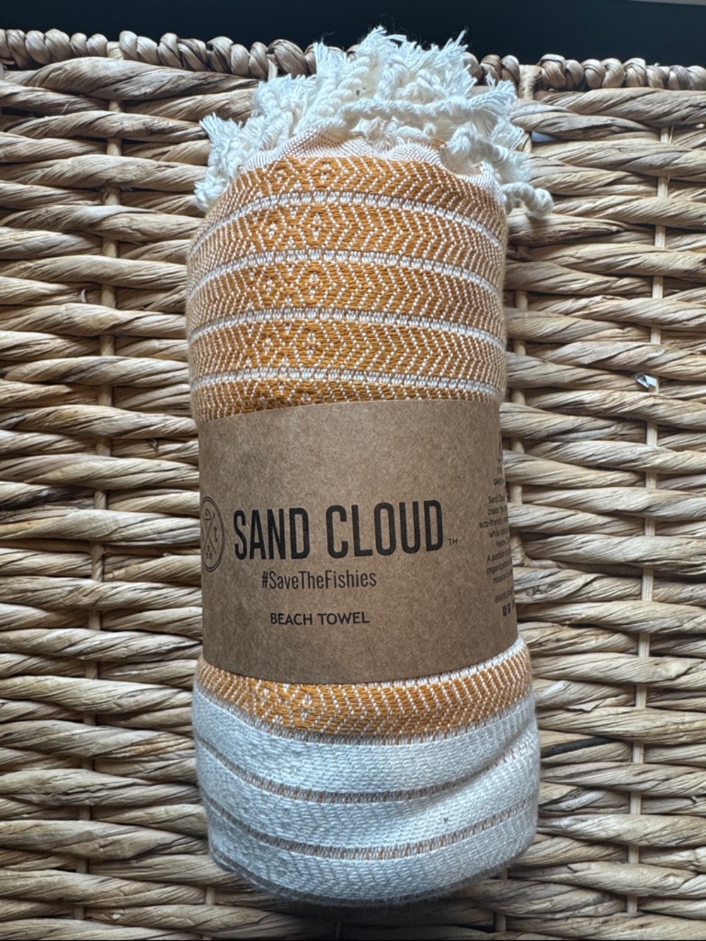 Sand Cloud Mustard & White Turkish Beach Towel
